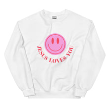 Load image into Gallery viewer, Smiley Jesus Loves You Sweatshirt
